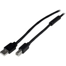 StarTech.com 20m / 65 ft Active USB 2.0 A to B Cable - M/M 65.62 ft USB/USB-B Data Transfer Cable for Printer, Keyboard, Mouse, Modem, Peripheral Device, Hard Disk Drive Enclosure, PC, MAC - First End: 1 x 4-pin USB 2.0 Type A - Male - Second End: 1 x 4-p