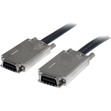 StarTech.com 2m Infiniband External SAS Cable - SFF-8470 to SFF-8470 6.56 ft SAS Data Transfer Cable for Hard Drive, Network Device, Storage Equipment - First End: 1 x 32-pin SFF-8470 SAS - Second End: 1 x 32-pin SFF-8470 SAS - Shielding - Black - 1 Each