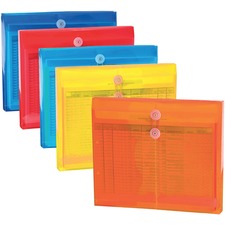 Smead Letter File Pocket 8 1/2" x 11" - 1 1/4" Expansion - Polypropylene - Assorted - 5/Pack - 24 / Carton