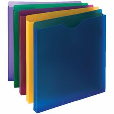 Smead Straight Tab Cut Letter File Jacket 8 1/2" x 11" - 1" Expansion - 1 Plys - Blue, Red, Yellow, Green, Purple - 10 / Pack