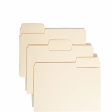 Smead SuperTab 1/3 Tab Cut Letter Recycled Top Tab File Folder 8 1/2" x 11" - Assorted Tab Position - 11 pt. - 1 Plys - Manila - Durable - 10% Paper Recycled - 24/Pack - 10 / Carton