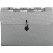 Smead Letter Expanding File 8 1/2" x 11" - 12 Pocket(s) - Assorted Tab Position - 12 Divider(s) - Polypropylene - Silver - 12 / Carton
