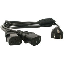 StarTech.com 6ft Computer Power Cord 5-15P to 2x C13 For Desktop Computer, Scanner, Monitor, Printer - 125 V AC / 10 A - Black - 6 ft Cord Length - NEMA 5-15P / IEC 60320 C13 - 1 Each