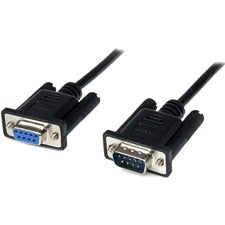 StarTech.com 1m Black DB9 RS232 Serial Null Modem Cable F/M 3.28 ft Serial Data Transfer Cable for Modem, PC - First End: 1 x 9-pin DB-9 RS-232 Serial - Male - Second End: 1 x 9-pin DB-9 RS-232 Serial - Female - Shielding - 28 AWG - Black - 1 Each