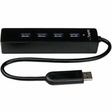 StarTech.com 4 Port Portable SuperSpeed USB 3.0 Hub with Built-in Cable USB 3.0 Type A - 5 GB/s - Portable - 4 USB Port(s) - 4 USB 3.0 Port(s) - PC, Mac