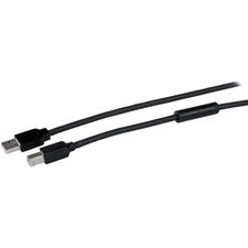 StarTech.com 15m / 50 ft Active USB 2.0 A to B Cable - M/M 50 ft USB/USB-B Data Transfer Cable for Notebook, Hard Drive, Keyboard/Mouse, Printer, MAC, Modem, Peripheral Device, PC, Server - First End: 1 x 4-pin USB 2.0 Type A - Male - Second End: 1 x 4-pi