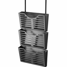 Lorell Hanging Triple Pocket File Set 3 Pocket(s) - 30% Recycled - Black - Plastic - 1 Each