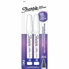 Sharpie Oil-Based Paint Marker - Medium Point Medium Marker Point - White Ink - Oil Based - 2 / Pack
