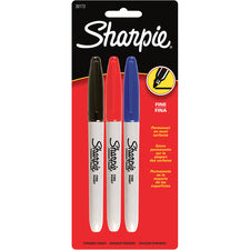 Sharpie Fine Point Permanent Marker 0.5 mm Fine Chisel Marker Point - Assorted Ink - Alcohol Based - 3 / Pack