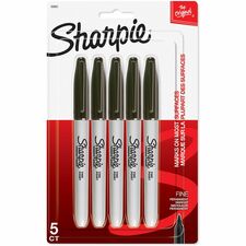 Sharpie Fine Point Permanent Marker Fine Marker Point - Black Ink - Alcohol Based - 5 / Pack