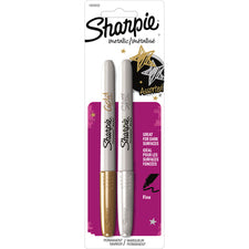 Sharpie Metallic Fine Point Permanent Marker Fine Marker Point - Gold, Silver Ink - Alcohol Based - 2 / Set