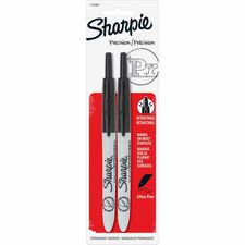 Sharpie Retractable Ultra-Fine Point Permanent Markers Ultra Fine Marker Point - Retractable - Black Ink - 2 / Pack