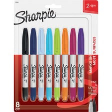 Sharpie Twin Tip Permanent Marker Fine, Ultra Fine Marker Point - Assorted Ink - Alcohol Based - 8 / Pack