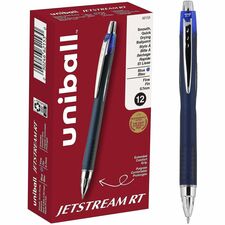 uniball&#8482; Jetstream RT Ballpoint Pen 0.7 mm Fine Pen Point - Retractable - Blue Ink - Pigment-based - 1 Dozen