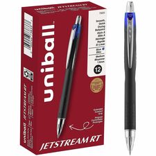 uniball&#8482; Jetstream RT Ballpoint Pen 1 mm Medium Pen Point - Retractable - Blue Ink - Pigment-based - 1 Dozen