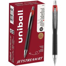 uniball&#8482; Jetstream RT Ballpoint Pen 1 mm Medium Pen Point - Retractable - Red Ink - Pigment-based - 1 Dozen
