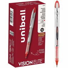 uniball&#8482; Vision Elite Rollerball Pen 0.8 mm Bold Pen Point - Refillable - Red Ink - Pigment-based - 1 Each