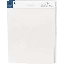Business Source Self-stick Easel Pads 30 Sheets - Plain - 25" x 30" Sheet Size - White Paper - Cardboard Cover - Self-stick - 2 / Carton