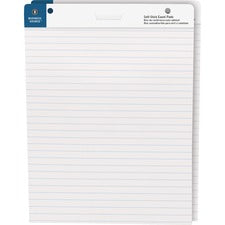 Business Source 25"x30" Lined Self-stick Easel Pads 30 Sheets - 25" x 30" Sheet Size - White Paper - Cardboard Cover - Self-stick - 2 / Carton