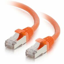 C2G 1ft Cat6 Snagless Shielded (STP) Ethernet Network Patch Cable - Orange 1 ft Category 6 Network Cable for Network Device, Hub, Router, Switch, Network Adapter - First End: 1 x RJ-45 Network - Male - Second End: 1 x RJ-45 Network - Male - 10 Gbit/s - Pa