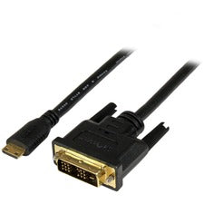 StarTech.com 1m Mini HDMI to DVI-D Cable - M/M 3.28 ft DVI/HDMI Video Cable Adapter for Audio/Video Device, Projector, Notebook, Tablet PC, Camera, Tablet - First End: 1 x 19-pin Mini HDMI Type C Digital Audio/Video - Male - Second End: 1 x 19-pin DVI-D D