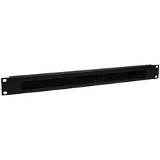 StarTech.com 1U Brush Strip Horizontal Server Rack Cable Management Panel Cable Management Panel - Black - 1U Rack Height x 19" Panel Width x 19" Length - Steel - 1 Each