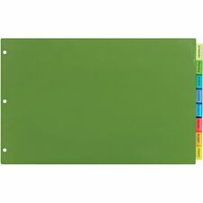 Avery&reg; Big Tab Index Divider 8 x Divider(s) - Write-on, Print-on Tab(s) - 8 - 8 Tab(s)/Set - 11" Divider Width x 17" Divider Length - 3 Hole Punched - Multicolor Plastic Divider - Multicolor Plastic Tab(s) - 8 / Set
