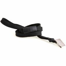 SICURIX Safety Breakaway Lanyard Clasp Attachment - 36" Length - Black - Nylon, Steel - 12 / Pack
