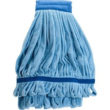 Genuine Joe Microfiber Wet Mophead Refill Small - Launderable, Absorption - MicroFiber - Blue - 1 Each