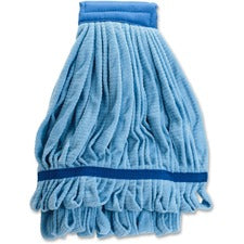 Genuine Joe Microfiber Wet Mophead Refill Medium - MicroFiber - Blue - 1 Each