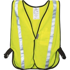 3M Reflective Safety Vest Visibility Protection - Polyester - Yellow - Lightweight, Reflective, Adjustable Strap, Breathable, Hook & Loop Closure, Pocket - 1 Each