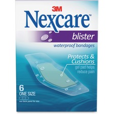 Nexcare Blister Waterproof Bandages - 1 Size 1.06" Width x 2.25" Length - Clear - 6 / Box
