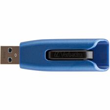 Verbatim 128GB Store 'n' Go V3 Max USB 3.0 Flash Drive - Blue 128 GB - USB 3.0 - 175 MB/s Read Speed - 80 MB/s Write Speed - Blue, Black - Lifetime Warranty - 1 Each