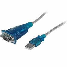 StarTech.com 1 Port USB to RS232 DB9 Serial Adapter Cable - M/M 1 x 9-pin DB-9 RS-232 Serial - Male - 1 x 4-pin USB 2.0 Type A - Male - Black - 1 Each