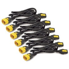 APC by Schneider Electric Power Cord Kit (6 EA), Locking, C13 to C14, 0.6m For PDU - Black - 2 ft Cord Length - IEC 60320 C14 / IEC 60320 C13 - 1