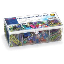 Officemate Flip Lid Clip Organizer Value Pack Assorted - 520 / Pack