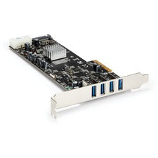StarTech.com 4 Port PCIe USB Card PCI Express x4 - Plug-in Card - 4 USB Port(s) - 1 SATA Port(s) - UASP Support - PC, Linux