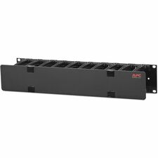 APC by Schneider Electric Horizontal Cable Manager, 2U x 4" Deep, Single-Sided with Cover Cable Manager - Black - 2U Rack Height x 19" Panel Width - 1 Each - TAA Compliant