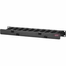 APC by Schneider Electric Horizontal Cable Manager, 1U x 4" Deep, Single-Sided with Cover Cable Manager - Black - 1U Rack Height x 19" Panel Width - 1 Each - TAA Compliant