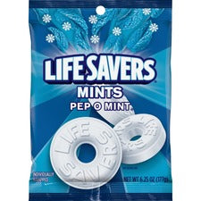 Wrigley Life Savers Peppermint Hard Candies Peppermint - Individually Wrapped - 6.25 oz - 1 Bag