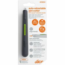 Slice Pen Cutter Auto-Retractable 0.7" Height x 0.7" Width x 5.3" Length - Retractable, Anti-magnetic, Rust Resistant - Ceramic - 1 Each