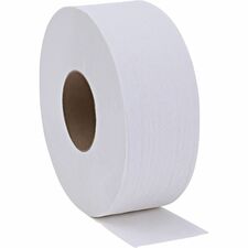 Genuine Joe 2-ply Jumbo Roll Dispenser Bath Tissue 2 Ply - 3.30" Width x 650 ft Length - 3.30" Core - White - 12 / Carton