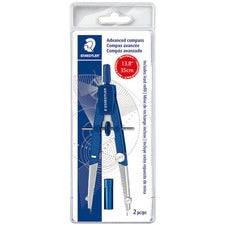 Staedtler 2-piece Advanced Student Compass Metal, Plastic - Blue, Silver - 1 Each