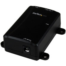 StarTech.com 1-Port Gigabit Midspan - PoE+ Injector - 802.3at and 802.3af - Wall-Mountable 120 V AC, 230 V AC Input - 48 V DC, 750 mA Output - 1 x 10/100/1000Base-T Input Port(s) - 1 x 10/100/1000Base-T Output Port(s) - 30 W - Wall Mountable - Black