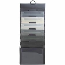 Smead Cascading Wall Organizer 6 Pocket(s) - 10.62" Height x 14.25" Width - Durable, Tear Proof, Acid-free, Moisture Resistant - Gray - Polypropylene - 12 / Carton