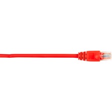 Black Box Connect Cat.5e UTP Patch Network Cable 2 ft Category 5e Network Cable for Network Device - First End: 1 x RJ-45 Network - Male - Second End: 1 x RJ-45 Network - Male - 1 Gbit/s - Patch Cable - Gold Plated Contact - CM - 26 AWG - Red - 1 Each