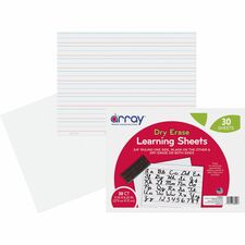 Array Dry Erase Learning Board 11" (0.9 ft) Width x 8.3" (0.7 ft) Height - White Surface - Rectangle - 30 / Pack