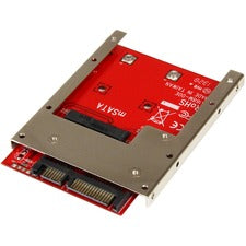 StarTech.com Drive Bay Adapter for 2.5" SATA/600 - Serial ATA/600 Host Interface Internal - Red - TAA Compliant 1 x SSD Supported - 1 x Total Bay