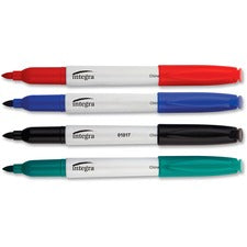 Integra Bullet Tip Dry-erase Whiteboard Marker Set Bullet Marker Point - Assorted Ink - Alcohol Based - Assorted Barrel - Fiber Tip - 4 / Set