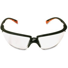 3M Privo Unisex Protective Eyewear Standard - Ultraviolet Protection - Orange - Clear Lens - Black Frame - Comfortable, Anti-fog, UV Resistant, Nose Bridge - 1 Each